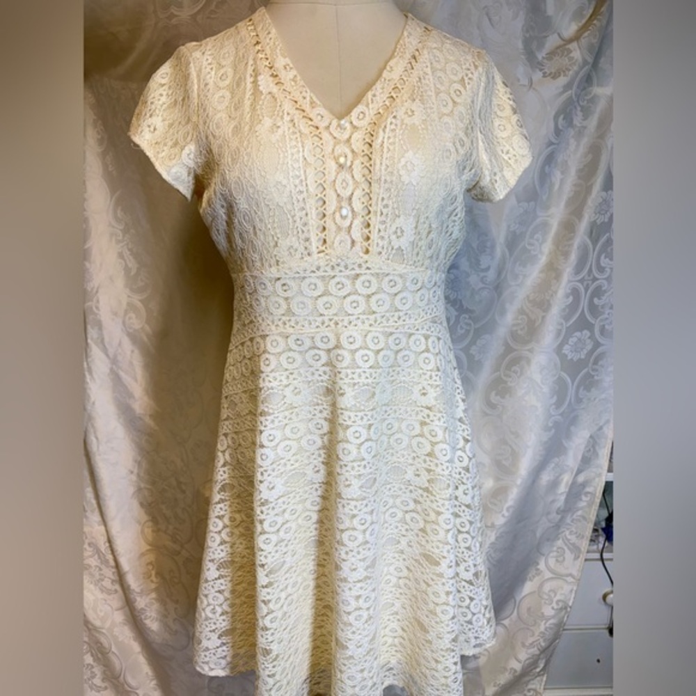 Cream/pale yellow - lace dress from the brand De Collection. Size XL